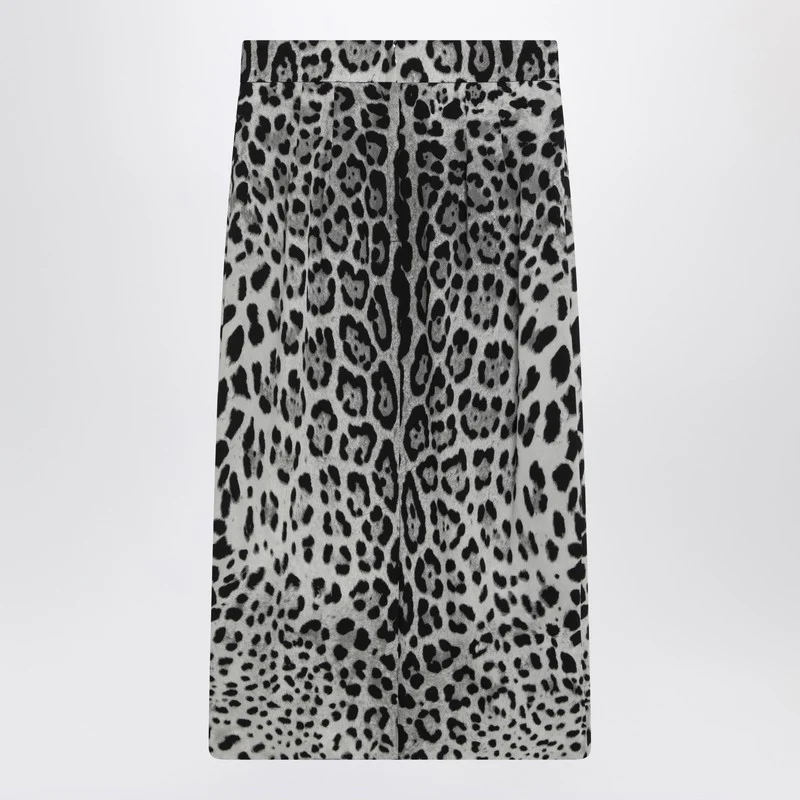 Dolce&Gabbana Leopard Print Silk Pencil Skirt