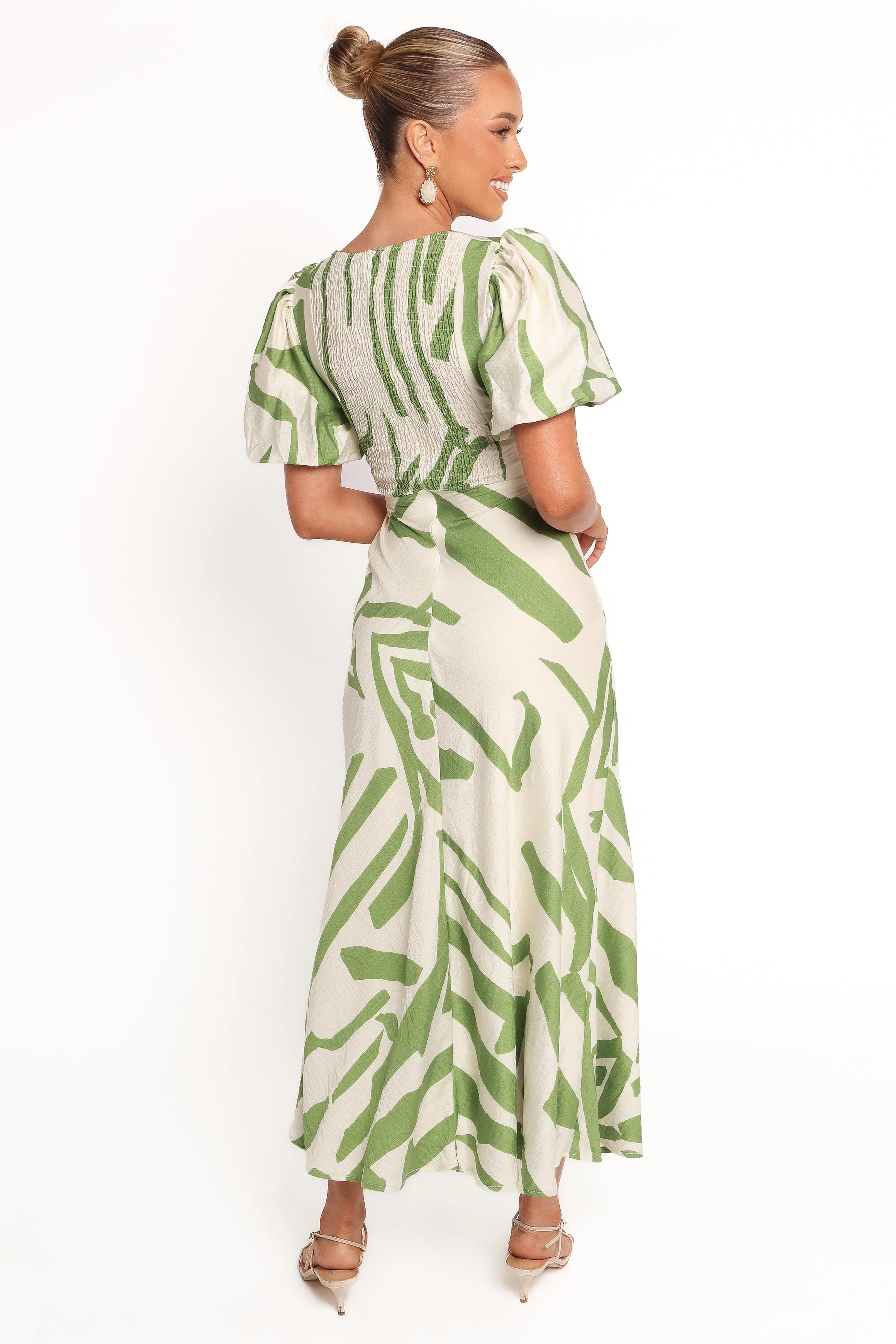 Ginevra Maxi Dress - Cream/Green