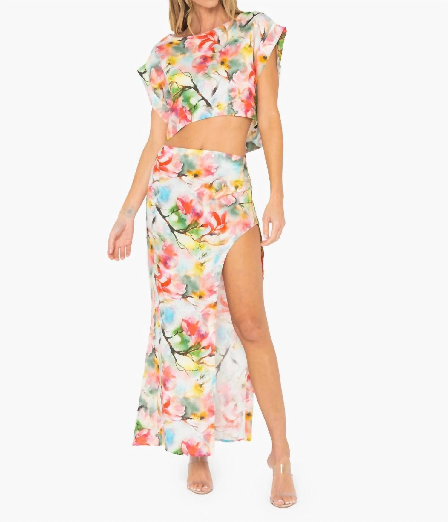 Emilia Maxi Skirt In Multi Floral