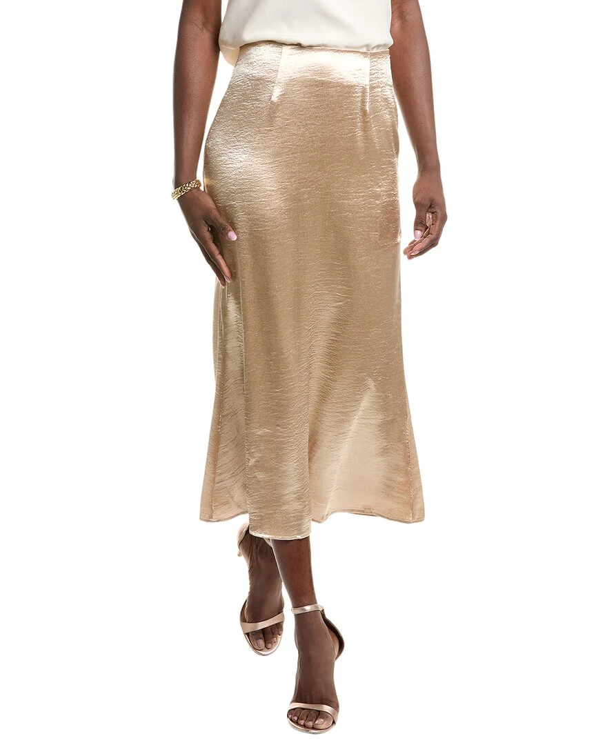 Gracia Textured Satin Fishtail Midi Skirt