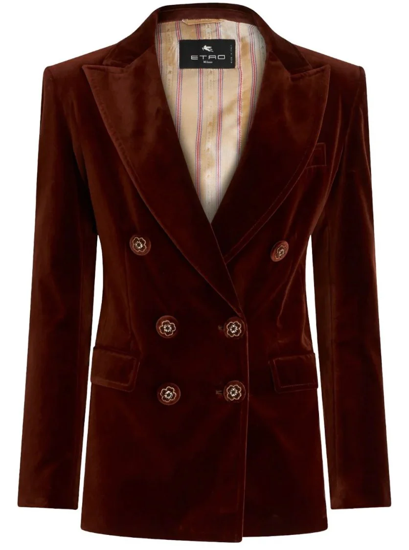 Double-Breasted Notched Lapel Jacket