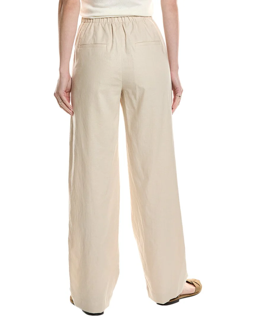 Vince Pleat Front Pull On Linen-Blend Pant