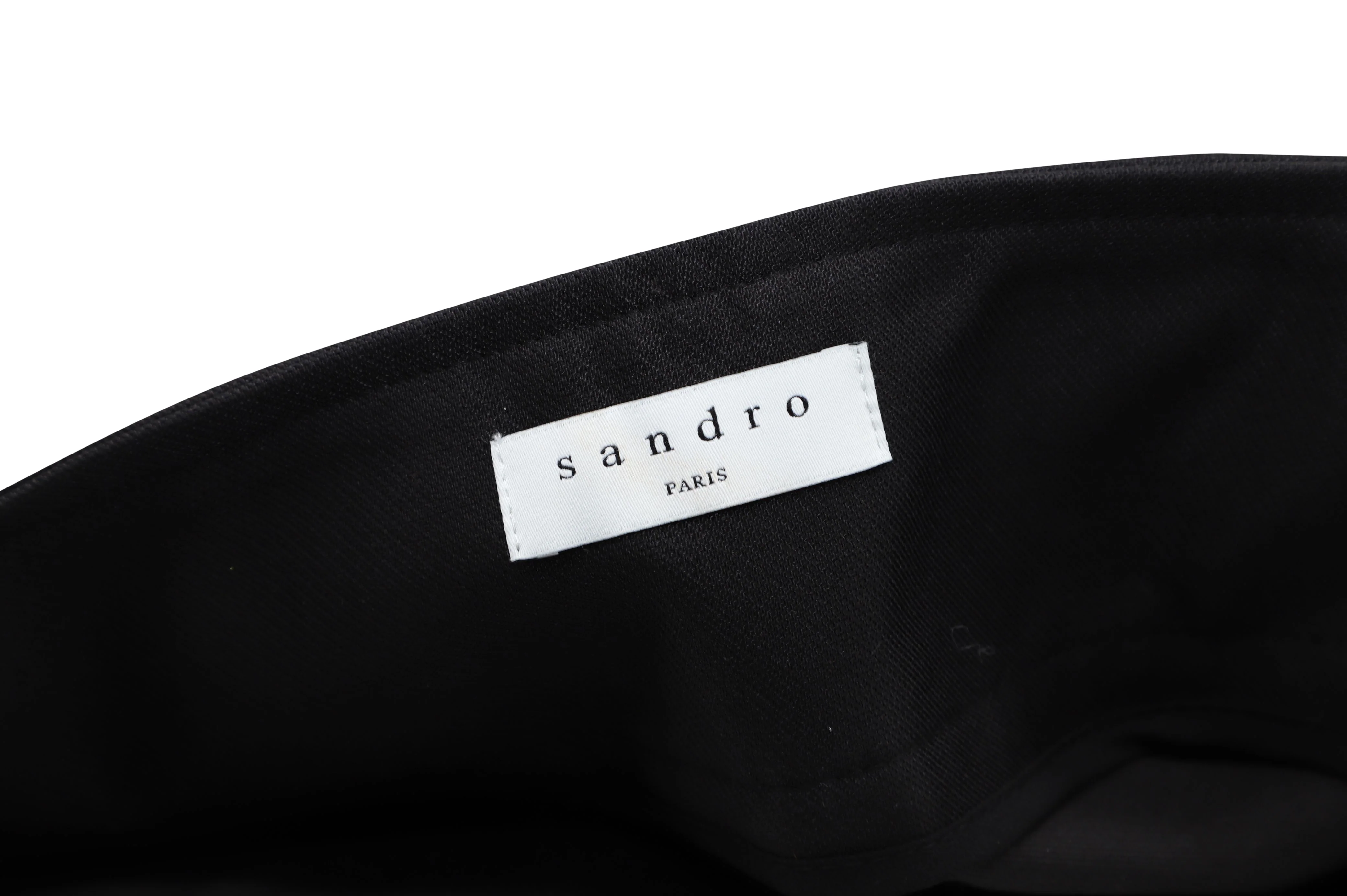 Sandro Paris Zipper Detailed Skirt in Black Cotton