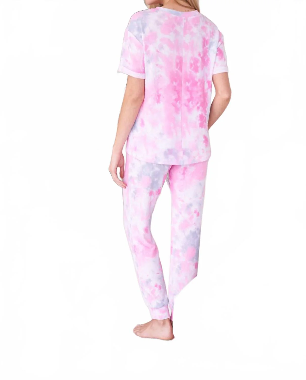 Tamara Tie Dye Loungewear Set In Pink