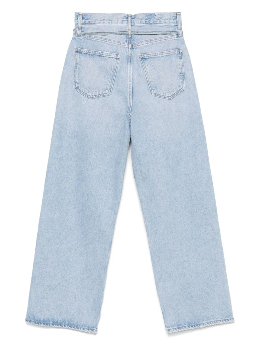Cerulean Blue Relaxed-Fit Jeans With Detachable Waist Belt
