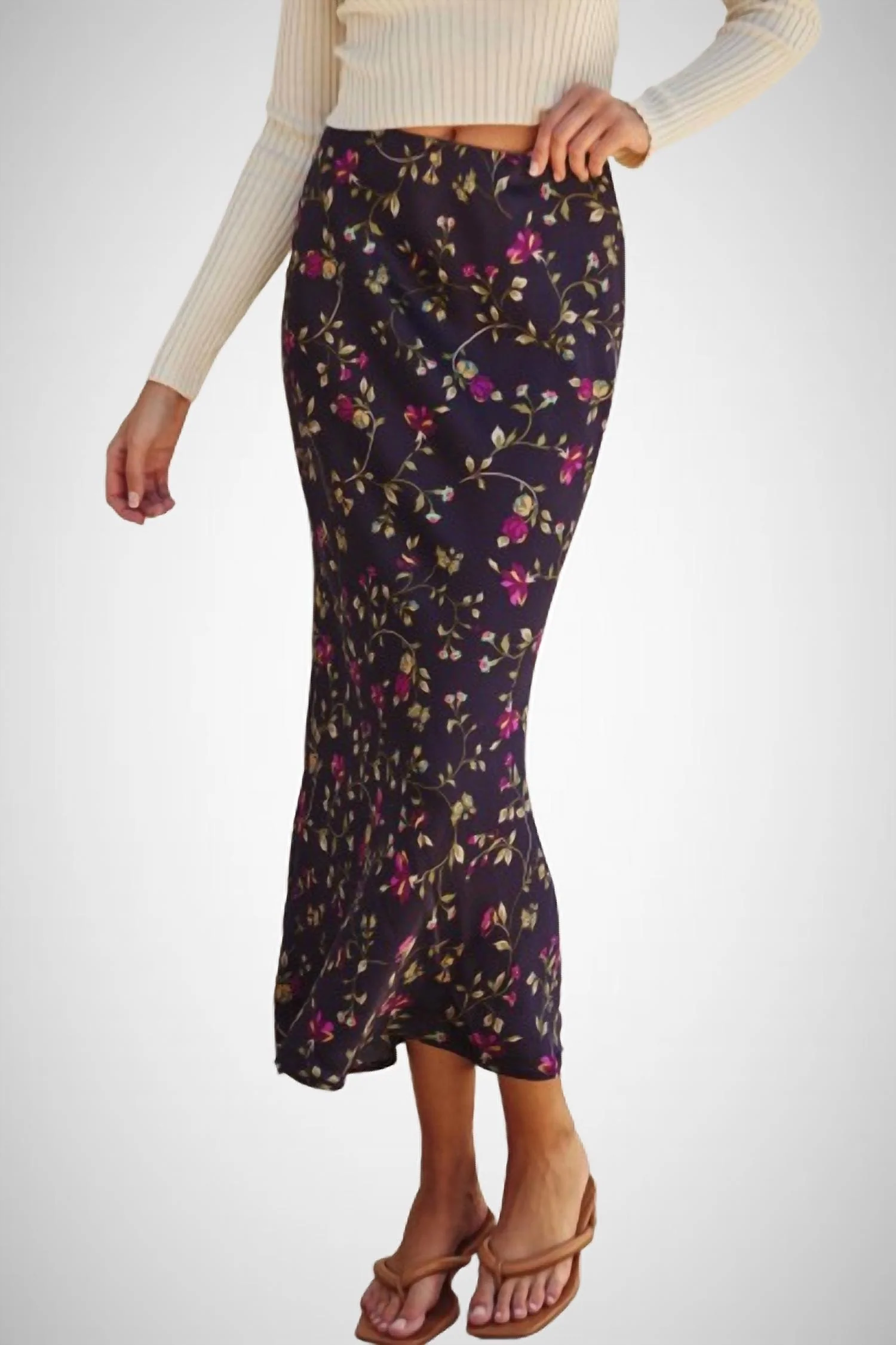 Chelsea Maxi Skirt In Black Floral