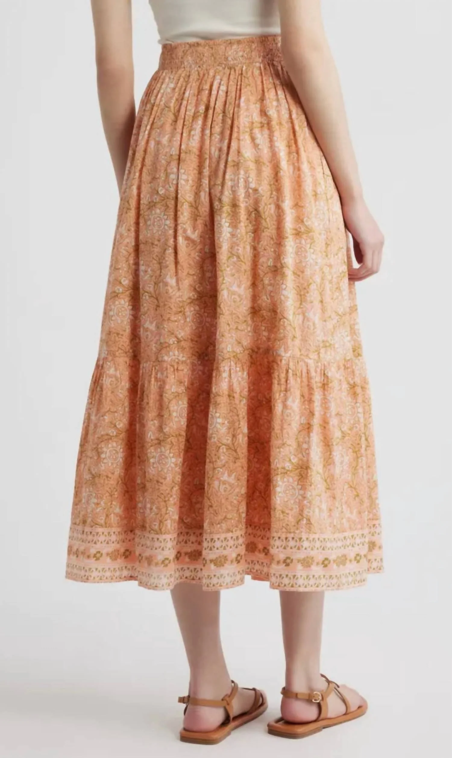 Charlene Ankle Skirt In Cecil Blush Print