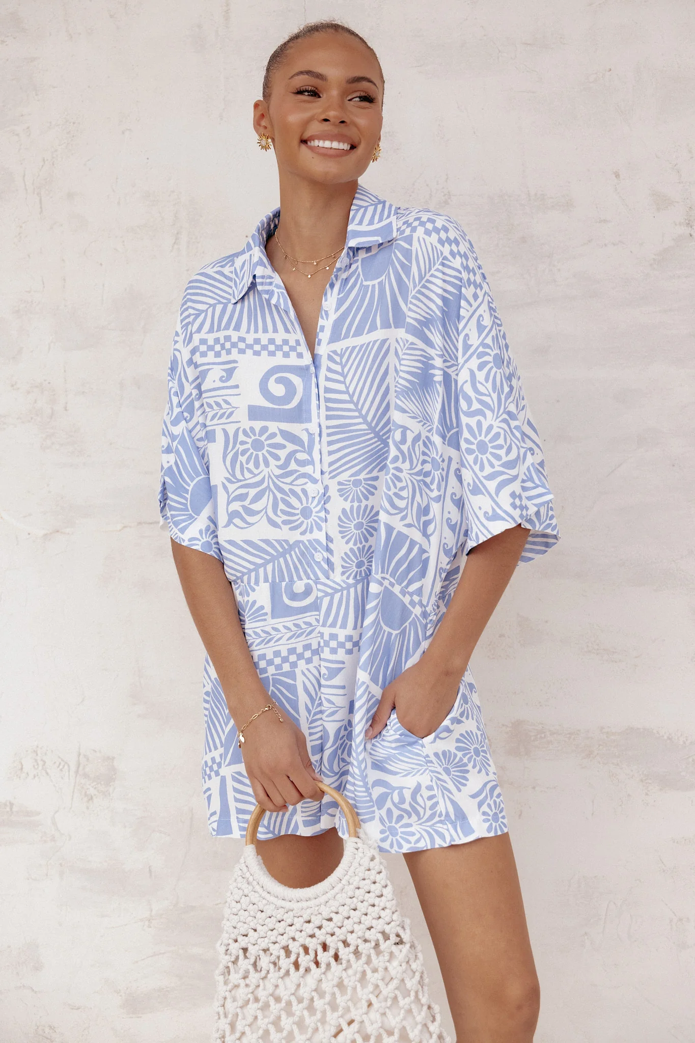 Ellisa Romper - Blue Floral