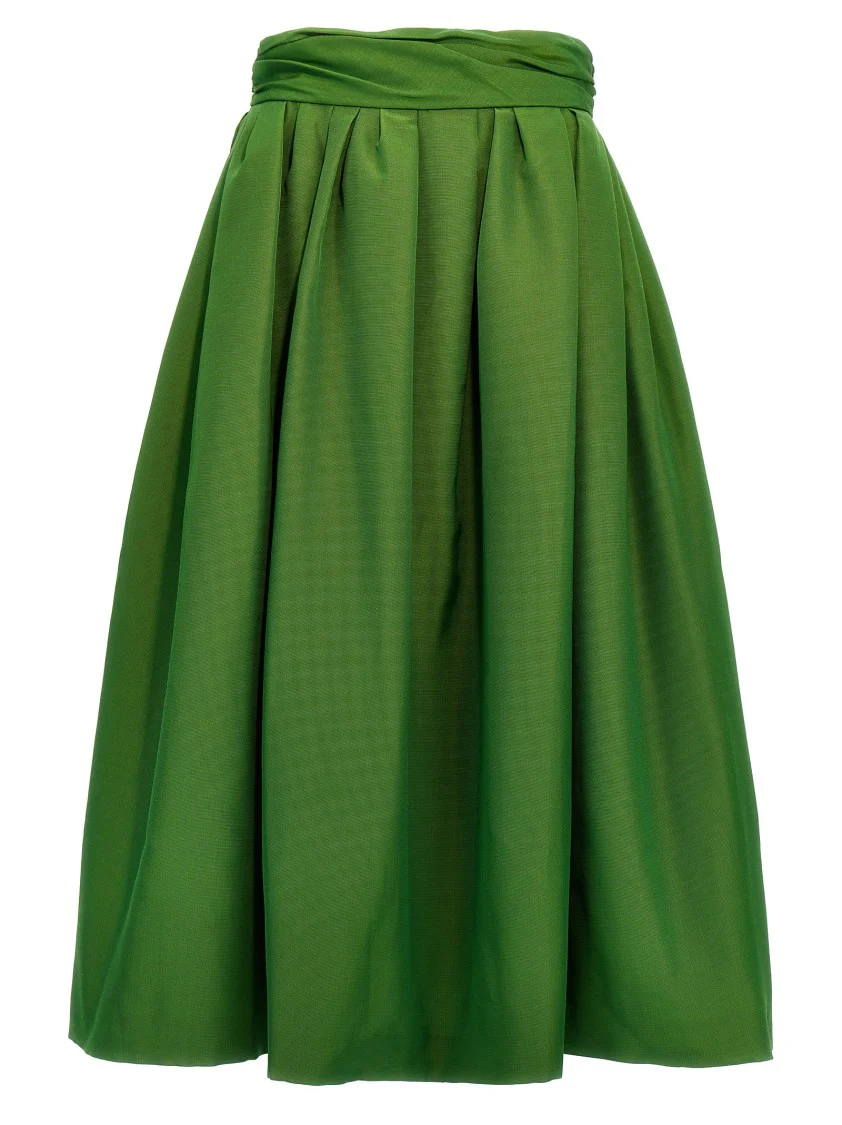 High-Waisted Midi Skirt With Structured Waistband