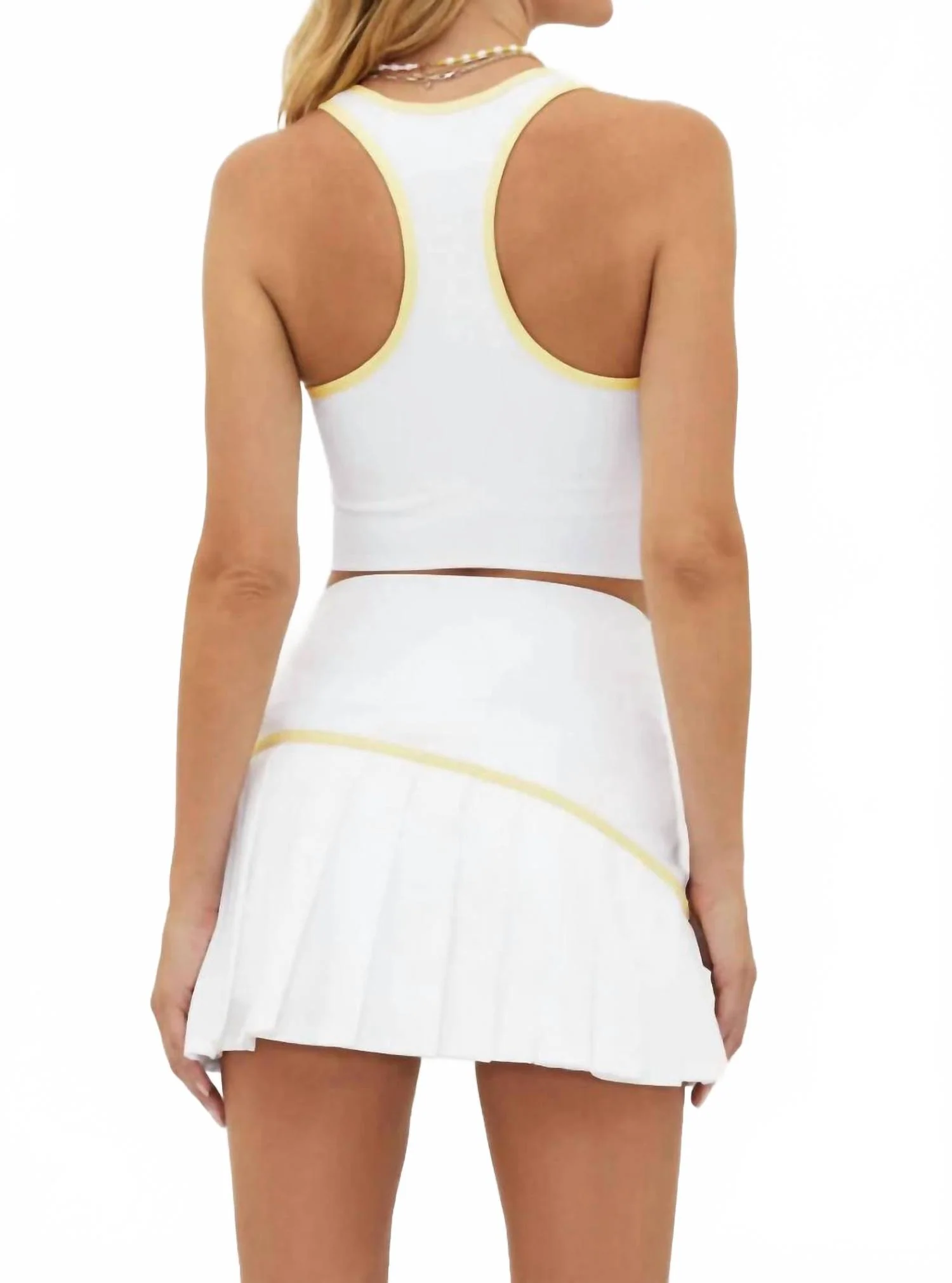 Venus High Rise Mini Skirt In White Sand