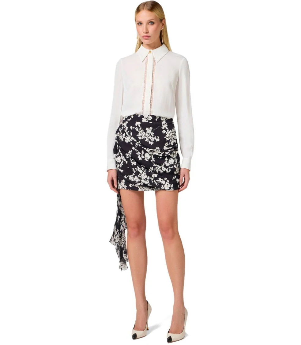 Black Butter Draped Skirt