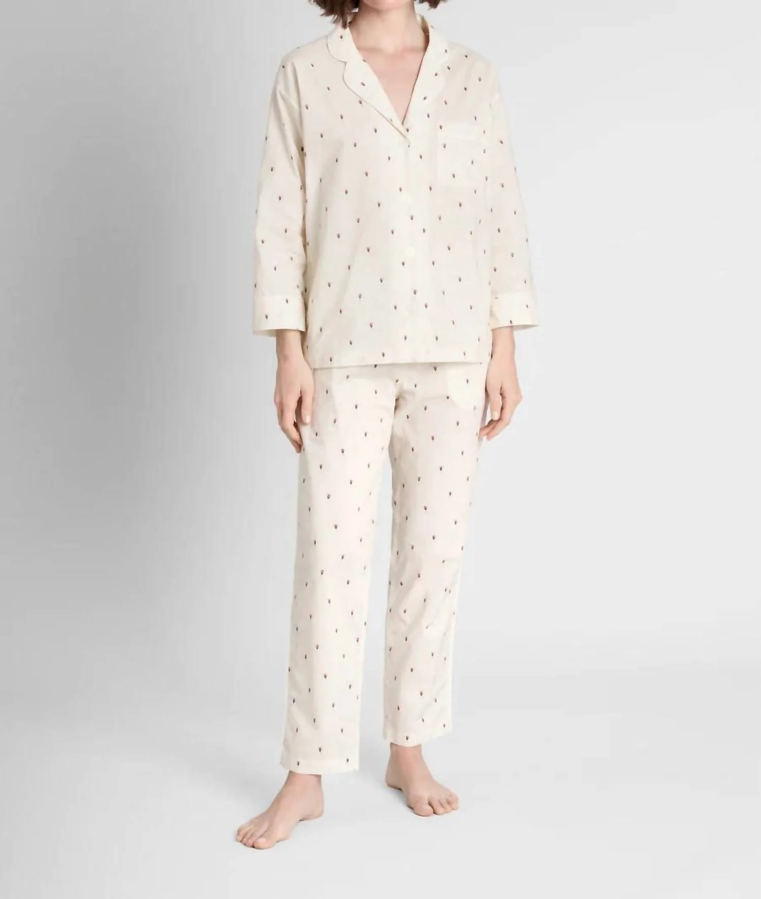 Women's Marina Rosette Pajama Set In Ivory/rosette