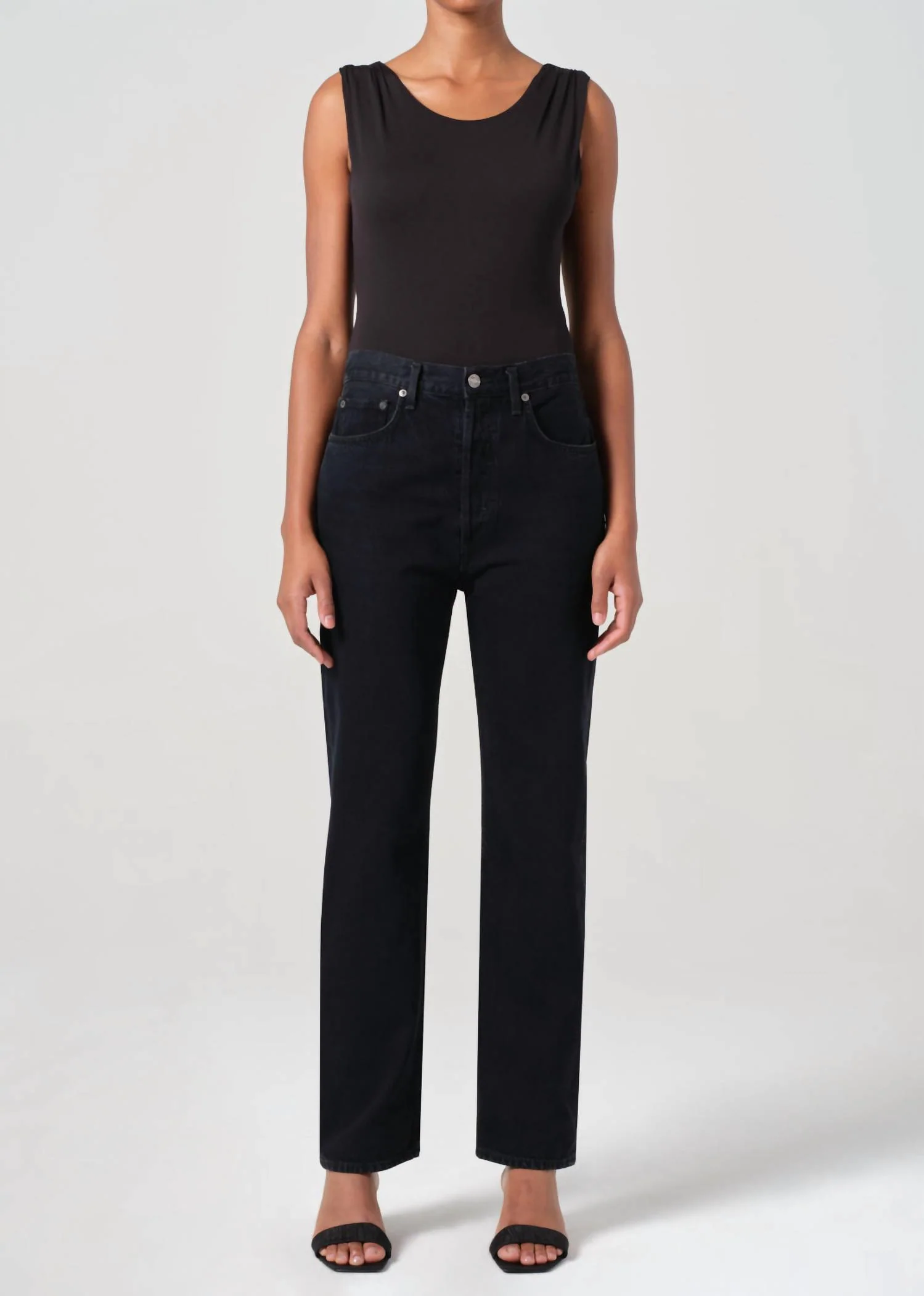 90's Pinch Waist Pant In Crushed Black