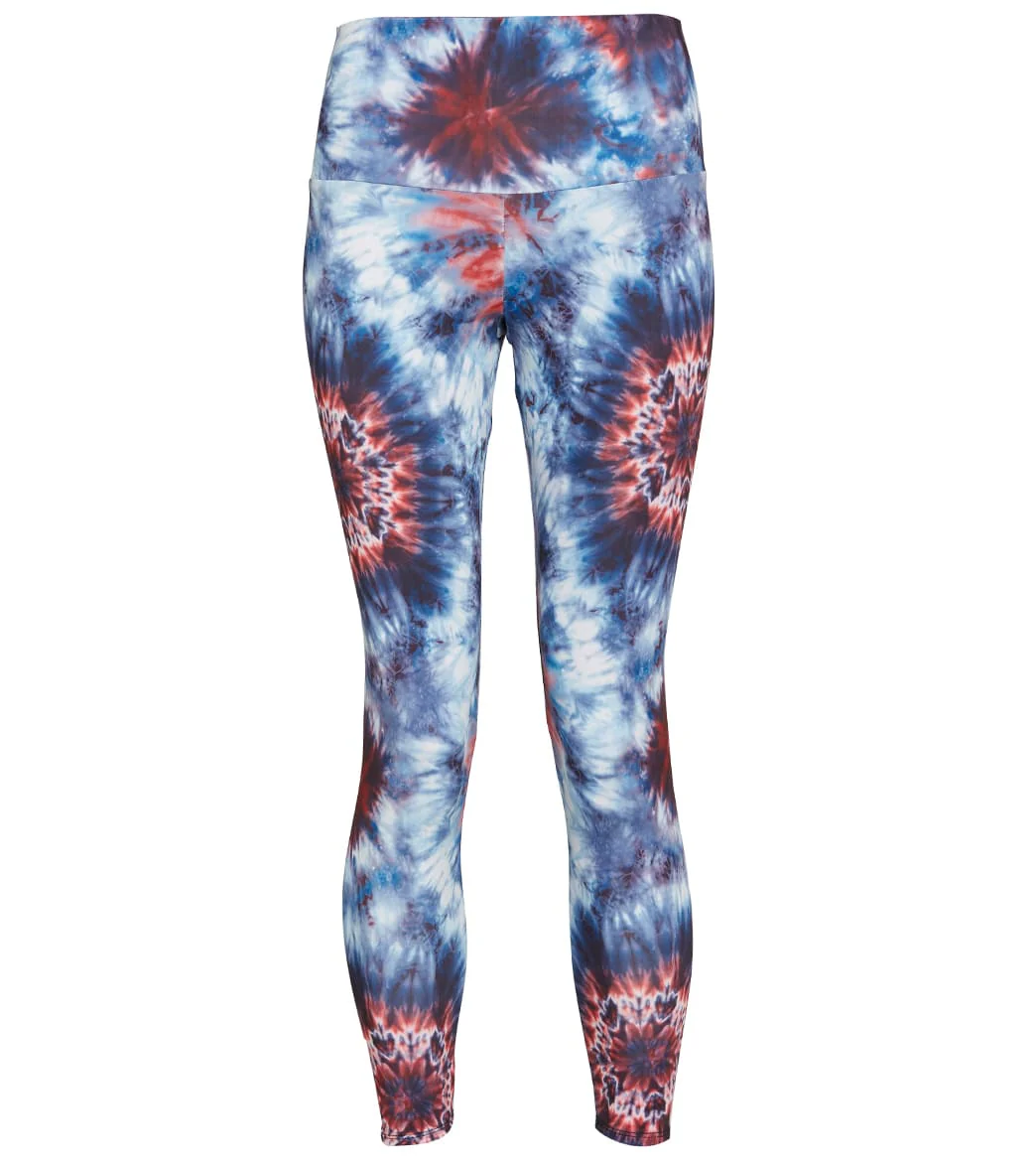 Onzie High Waisted Basic 7/8 Yoga Leggings 4th Tie Dye
