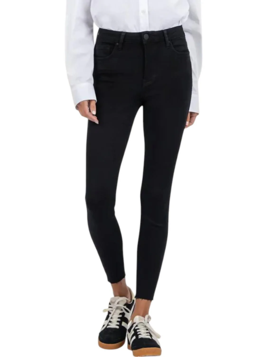 Donna High Rise Ankle Skinny Jeans In Black
