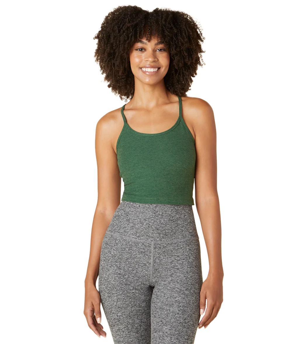 Beyond Yoga Spacedye Slim Racerback Cropped Tank Vetiver Green-Pine