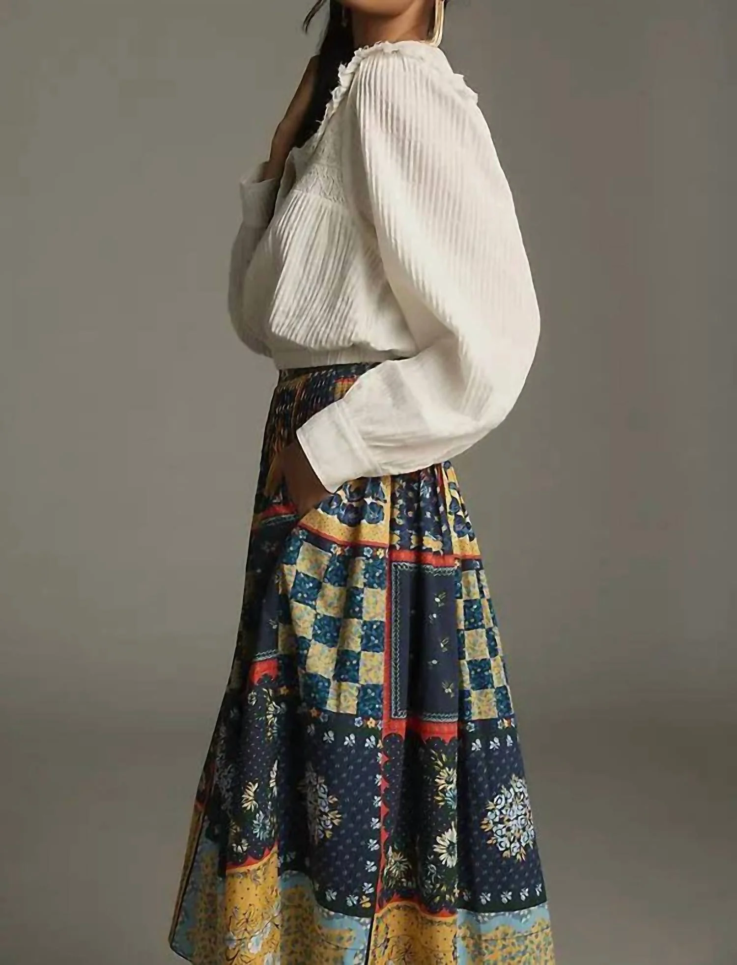 Fallon Skirt In Langford Patchwork