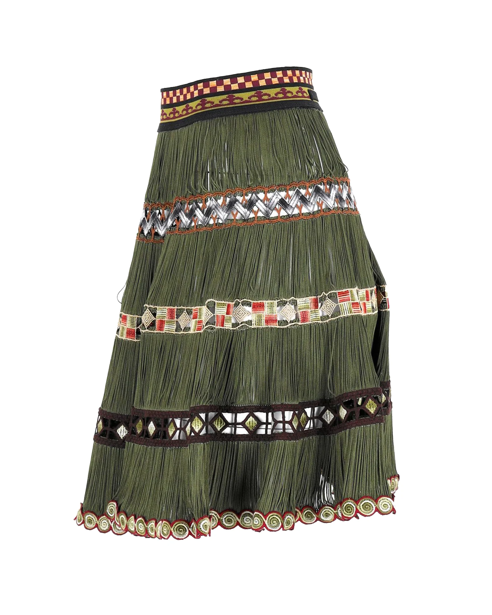 Jean Paul Gaultier Midi Skirt in Green Acrylic