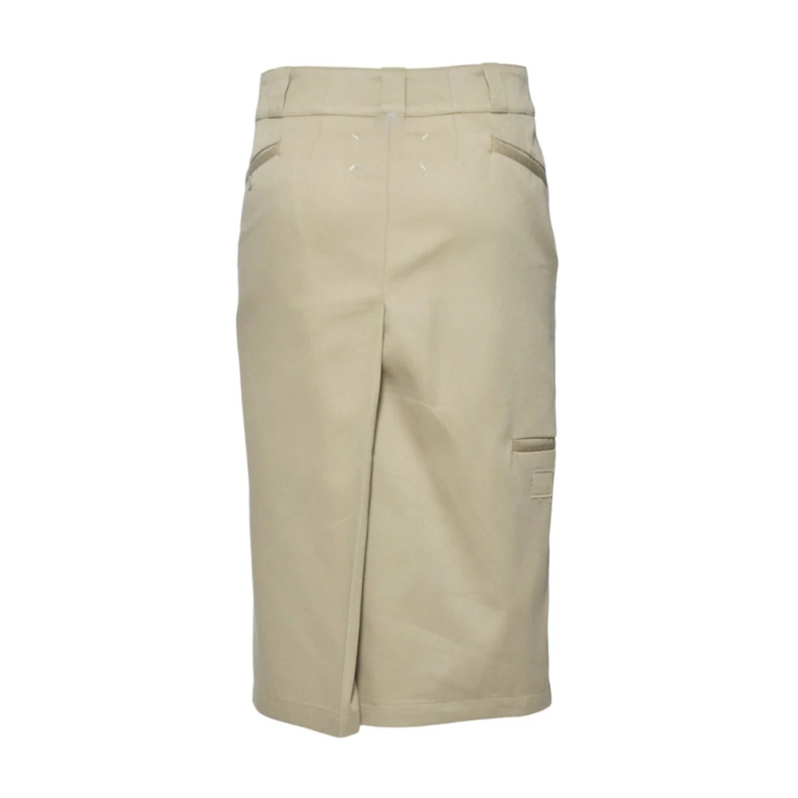 Midi Skirt In Beige Cotton Twill