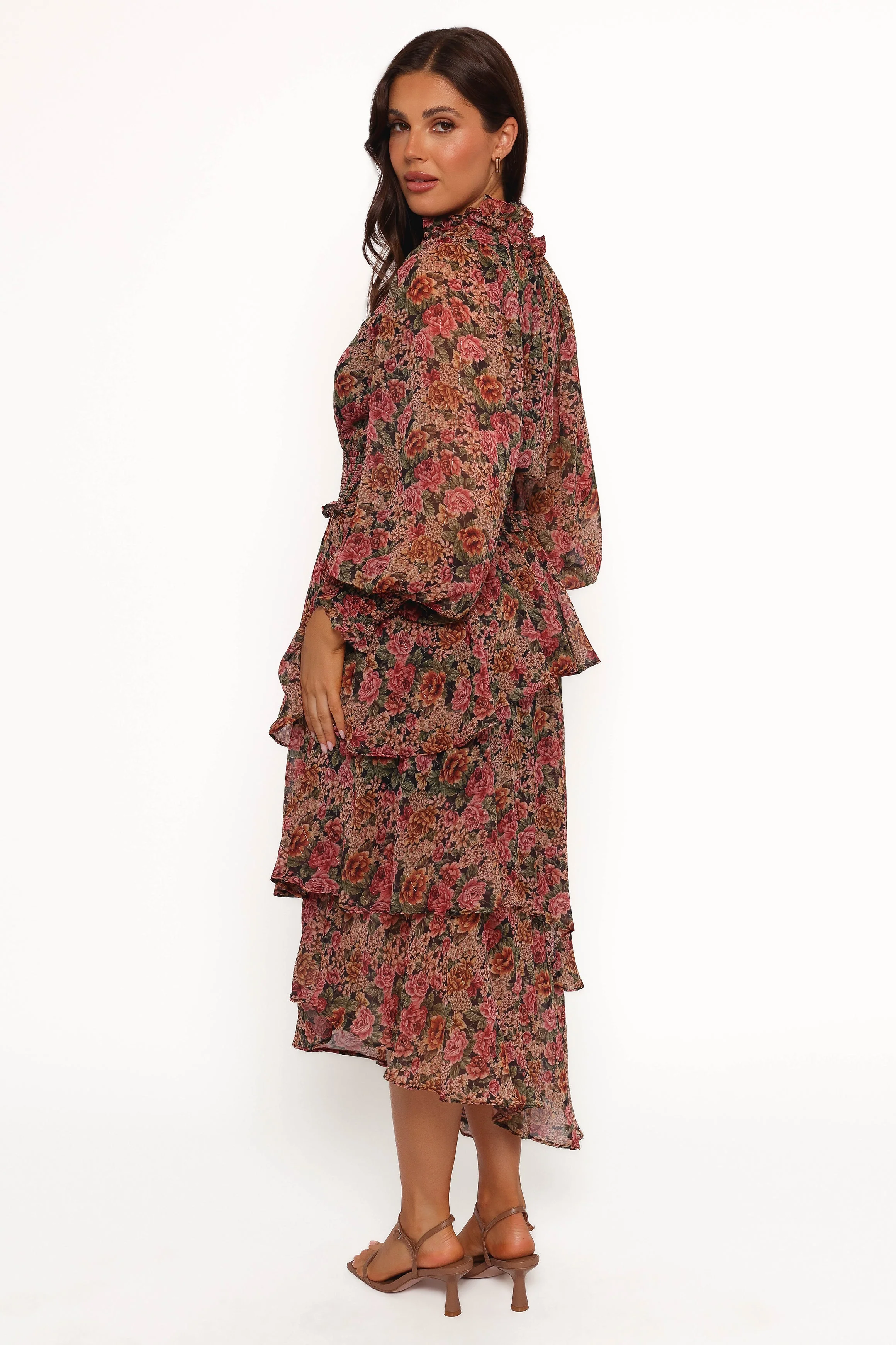 Vivian Midi Dress - Rose/Black