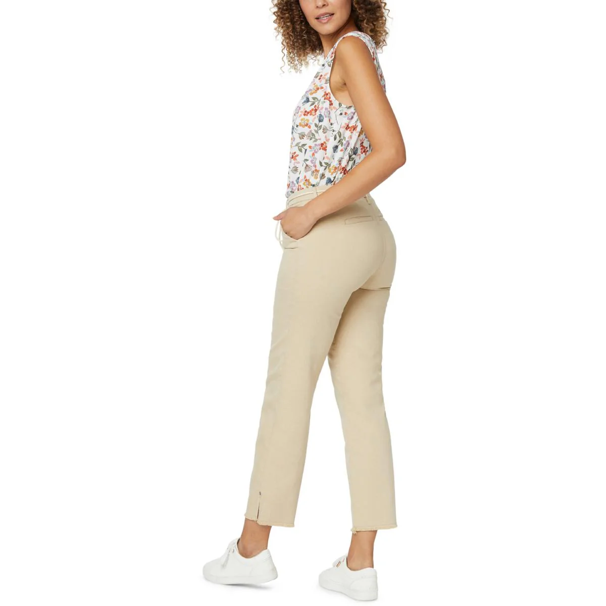 Womens Relaxed Fit Flat Front Trouser Pants