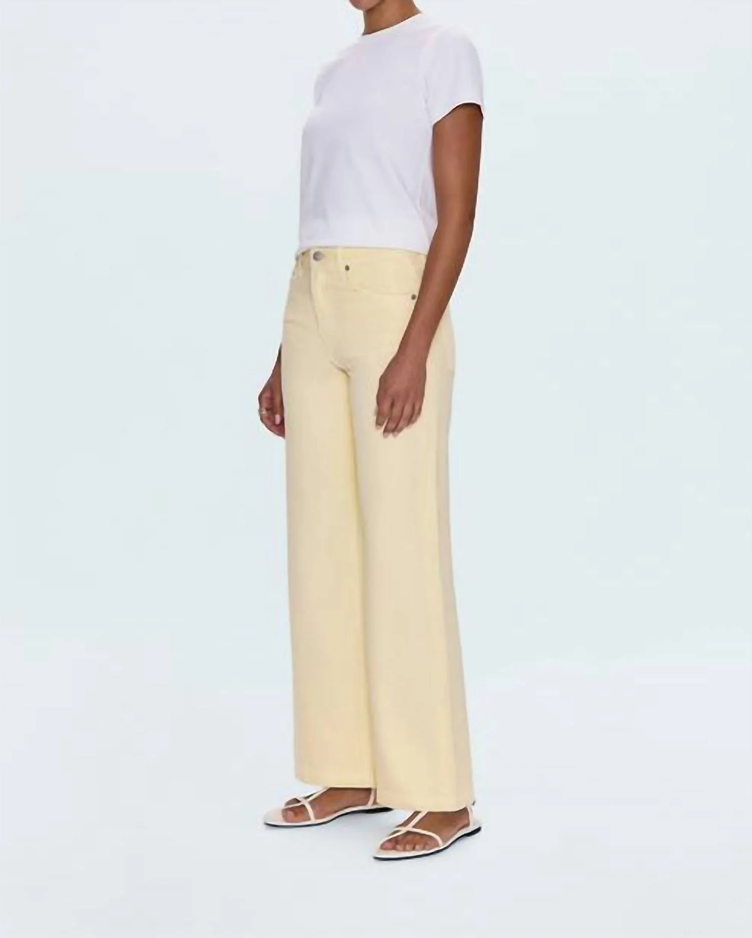 Jadyn Low Slung Palazzo Jean In Lemonade