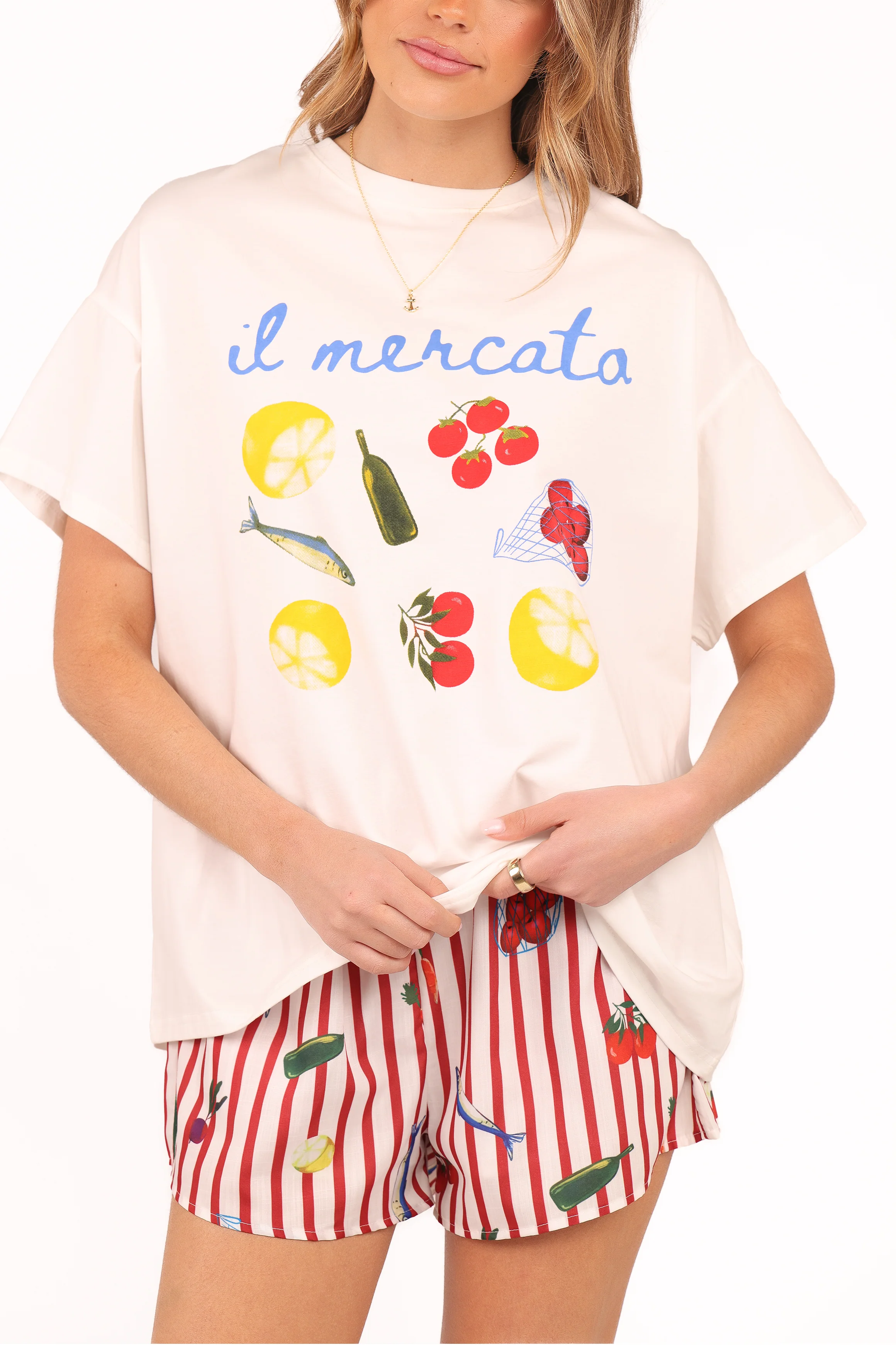 Krystal Short Set - Red Stripe