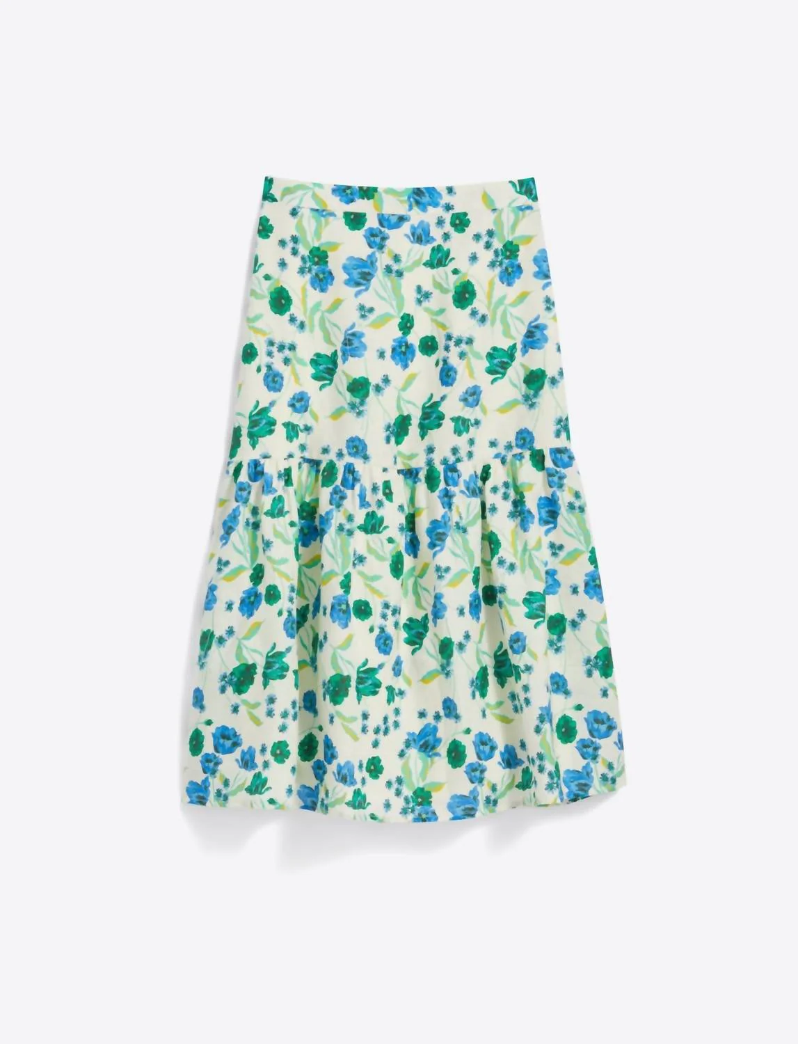 Midi Skirt In White Field Poppy