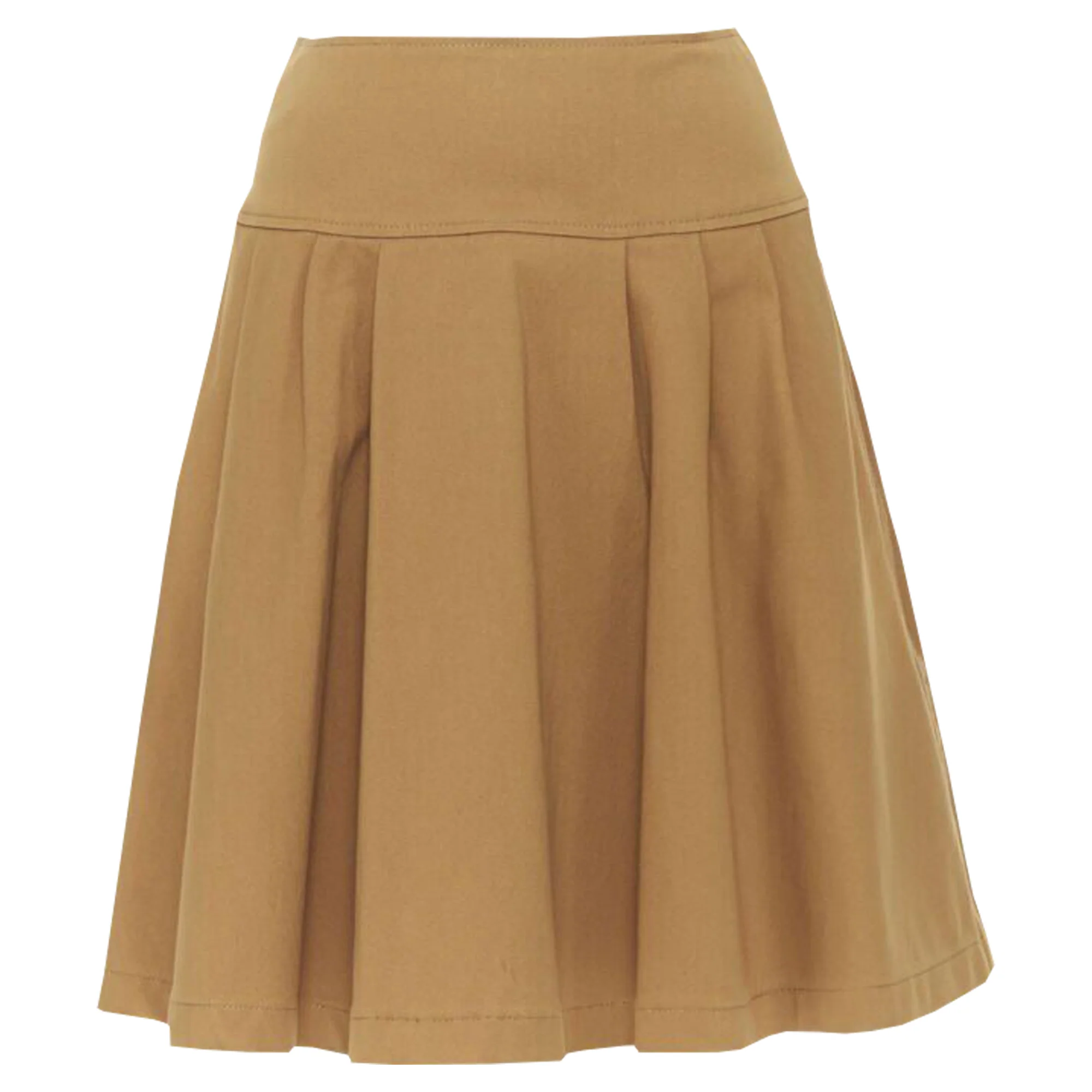 Oscar De La Renta tan nylon cotton knitee length skirt