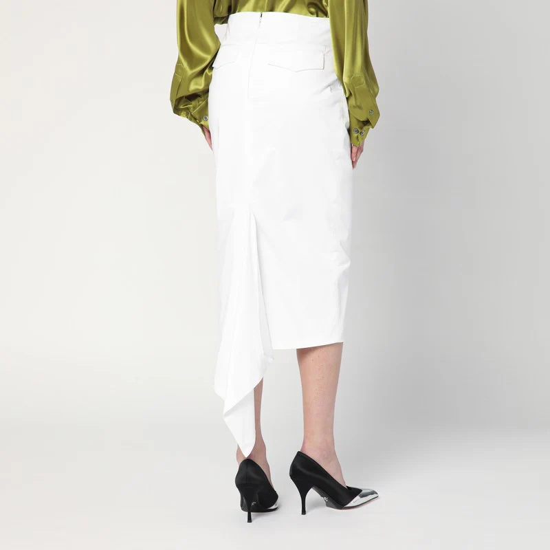 Thelatest Women's Cotton Midi Skirt
