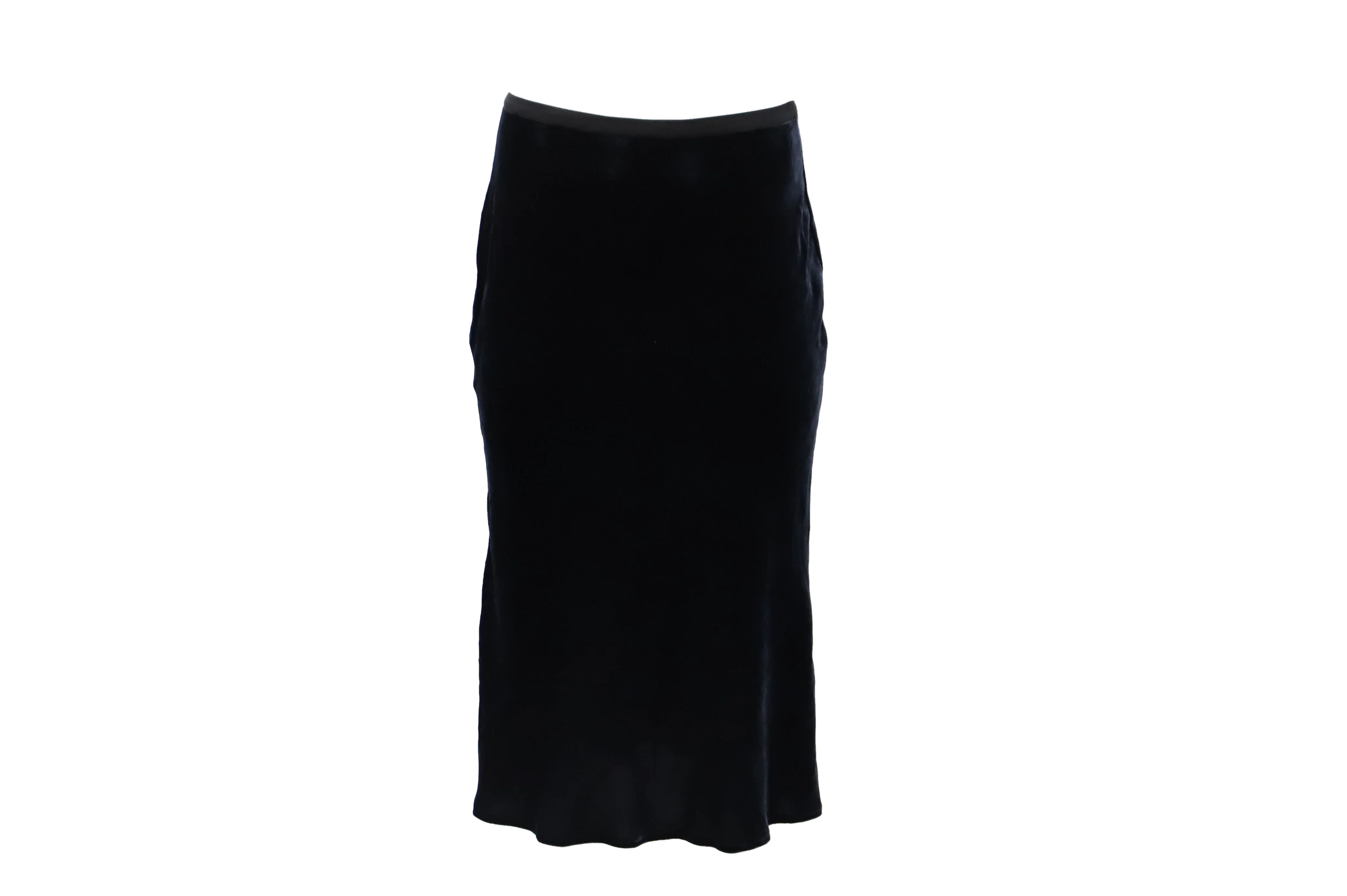 Vince Midi Skirt in Navy Blue Velvet