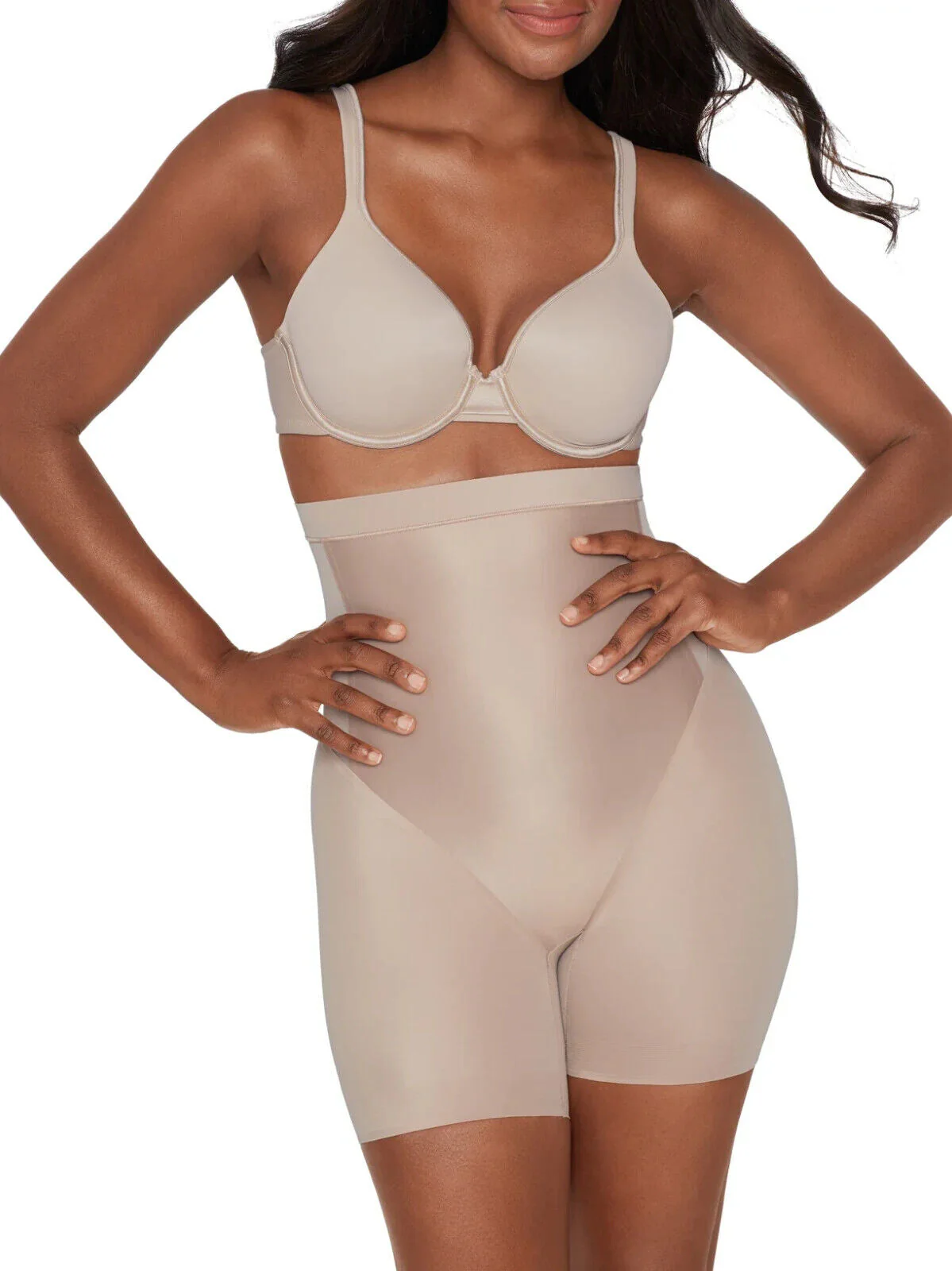 Miraclesuit Core Contour Shapewear Women's L Stucco High-Waist Bike Short ERK303 (Regular,L,Beige)