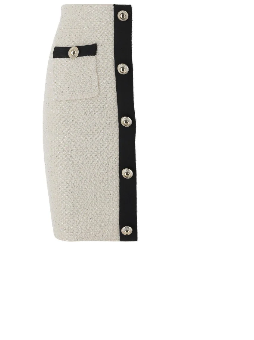 High-Waisted Sequin Knit Skirt