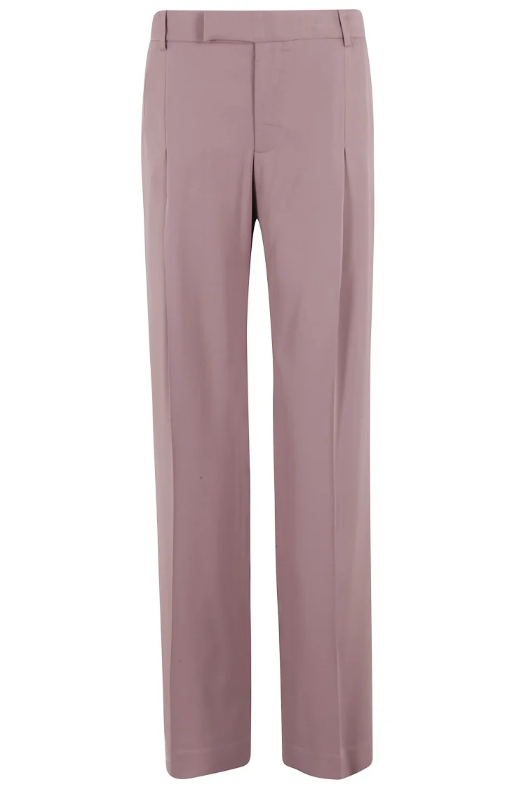 Straight Leg Trousers With Pleated Design