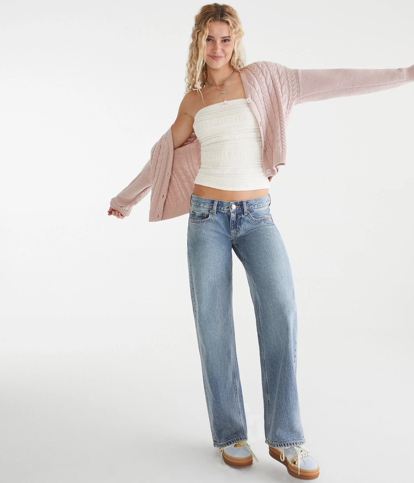 Aeropostale Super Low-Rise Baggy Wide Leg Jean