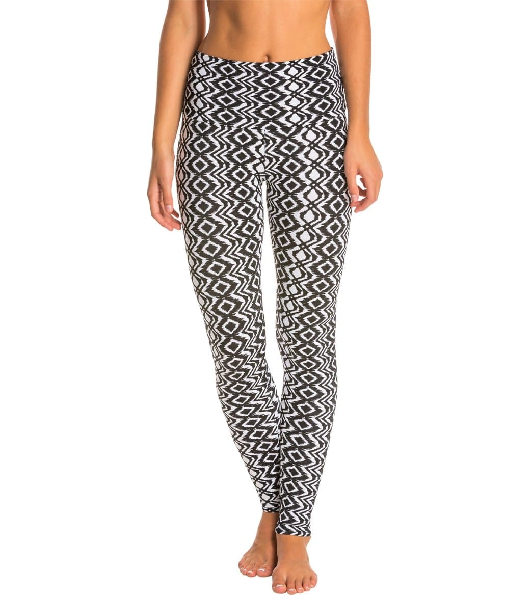 Onzie High Waisted Yoga Leggings Black Diamond