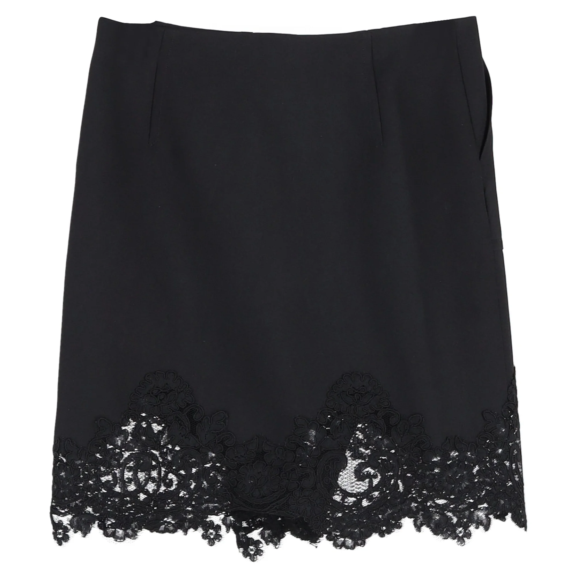 Sandro Paris Lace Trim Mini Skirt in Black Polyester