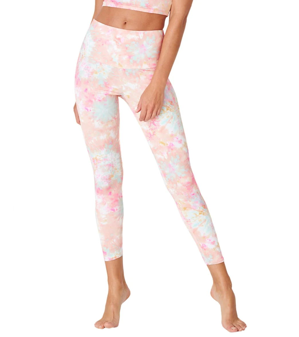 Onzie High Waisted Basic 7/8 Yoga Leggings Rose All Day