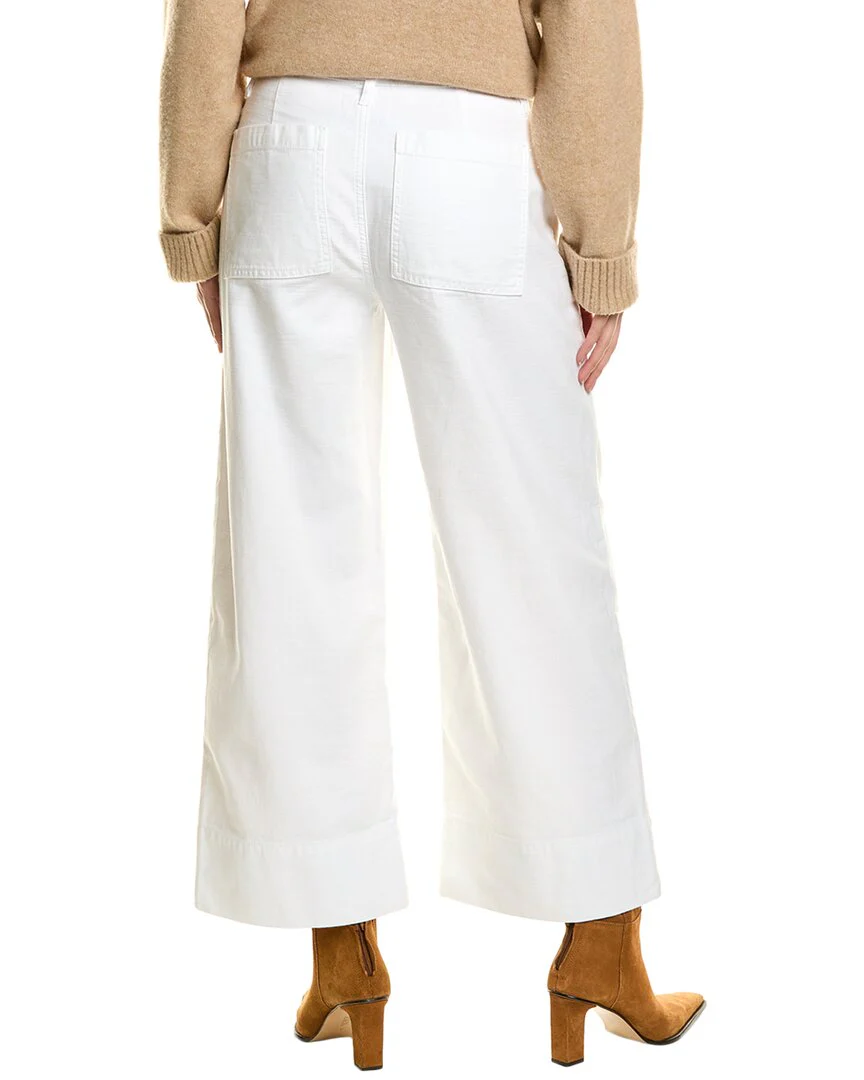 FRAME Denim 70s White Crop Straight Jean