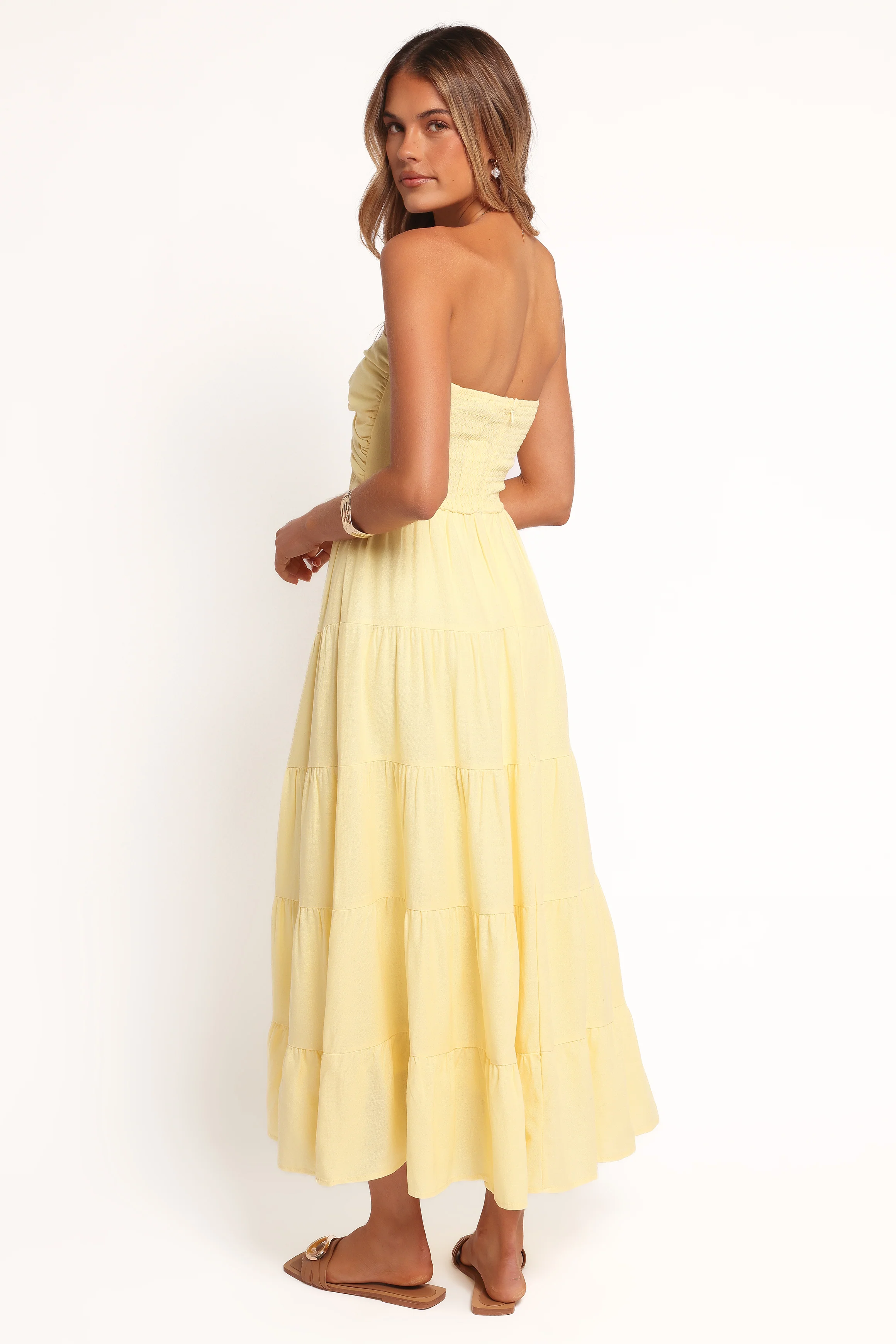 Sitara Strapless Midi Dress - Yellow