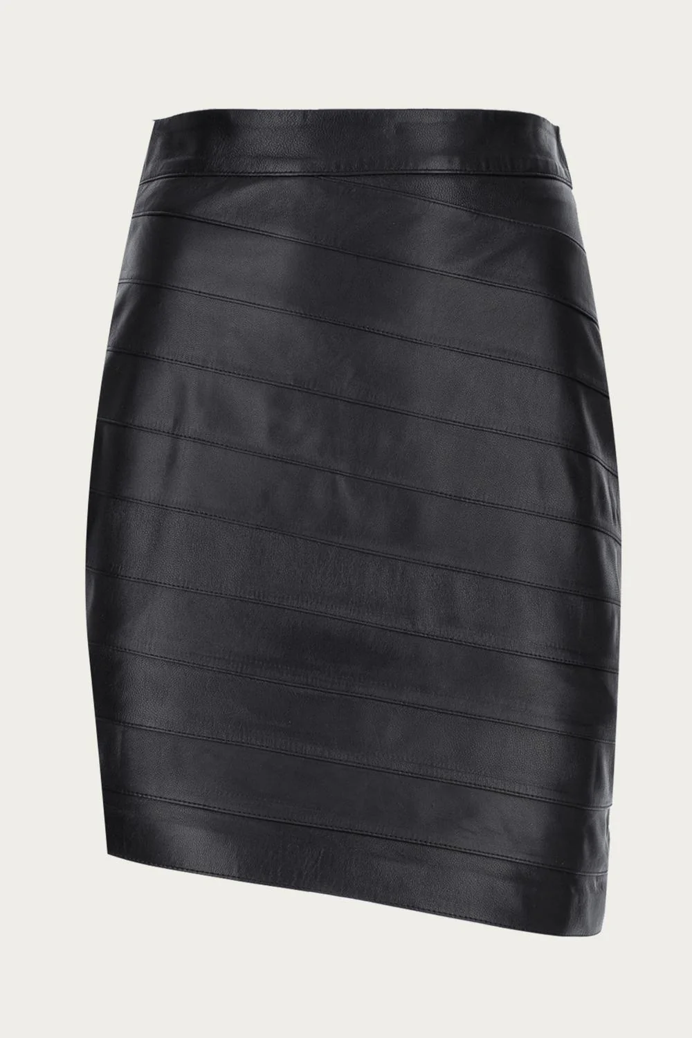 Layered Mini Leather Skirt In Black