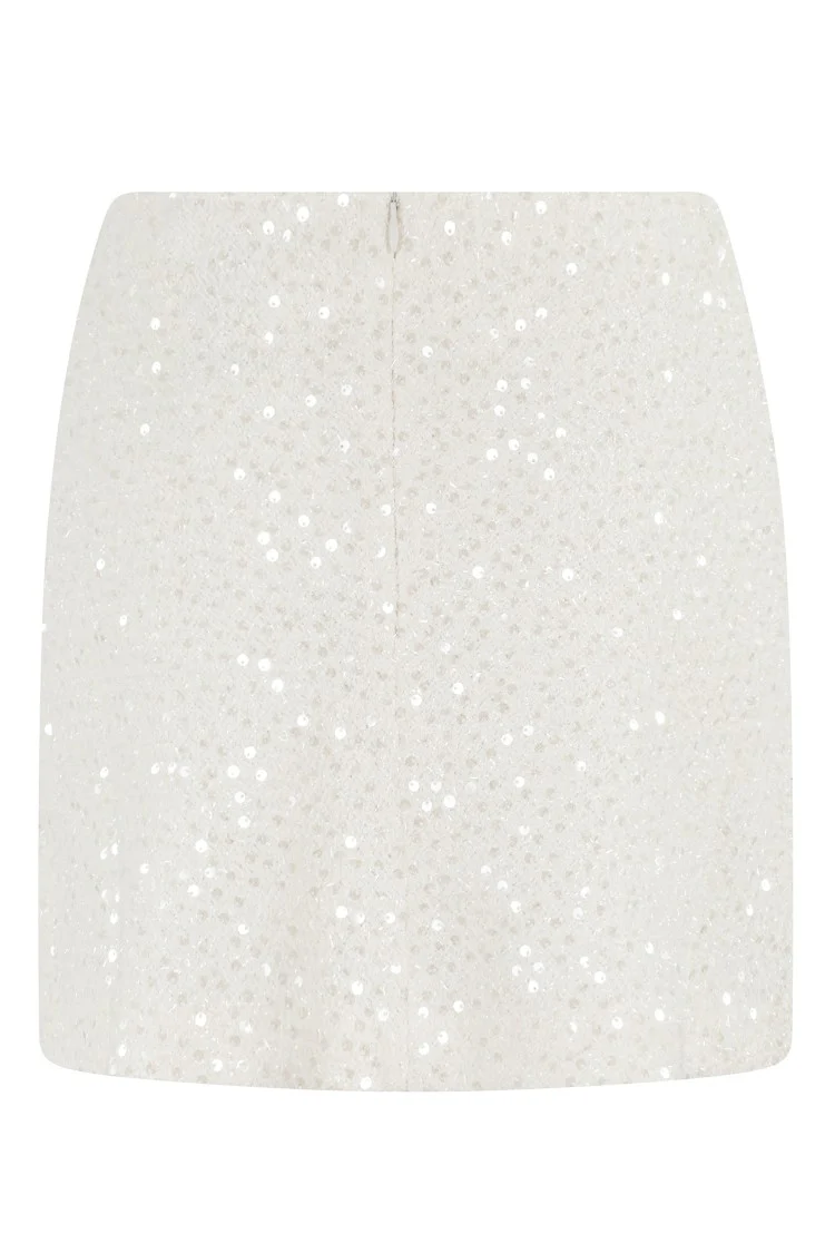 Bouclè Skirt With All-Over Sequins And Draped Detail