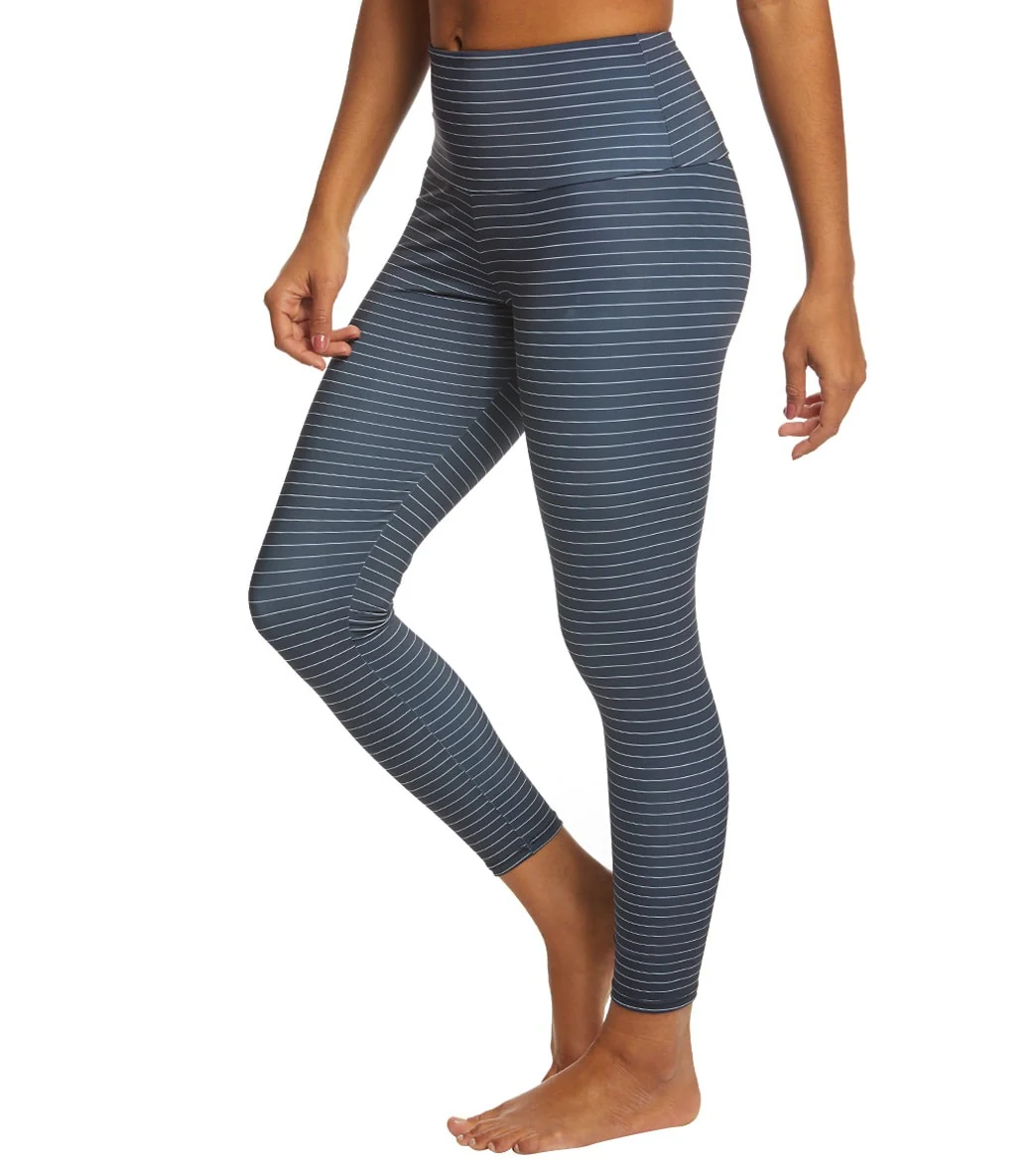 Onzie High Waisted Basic 7/8 Yoga Leggings Stripe