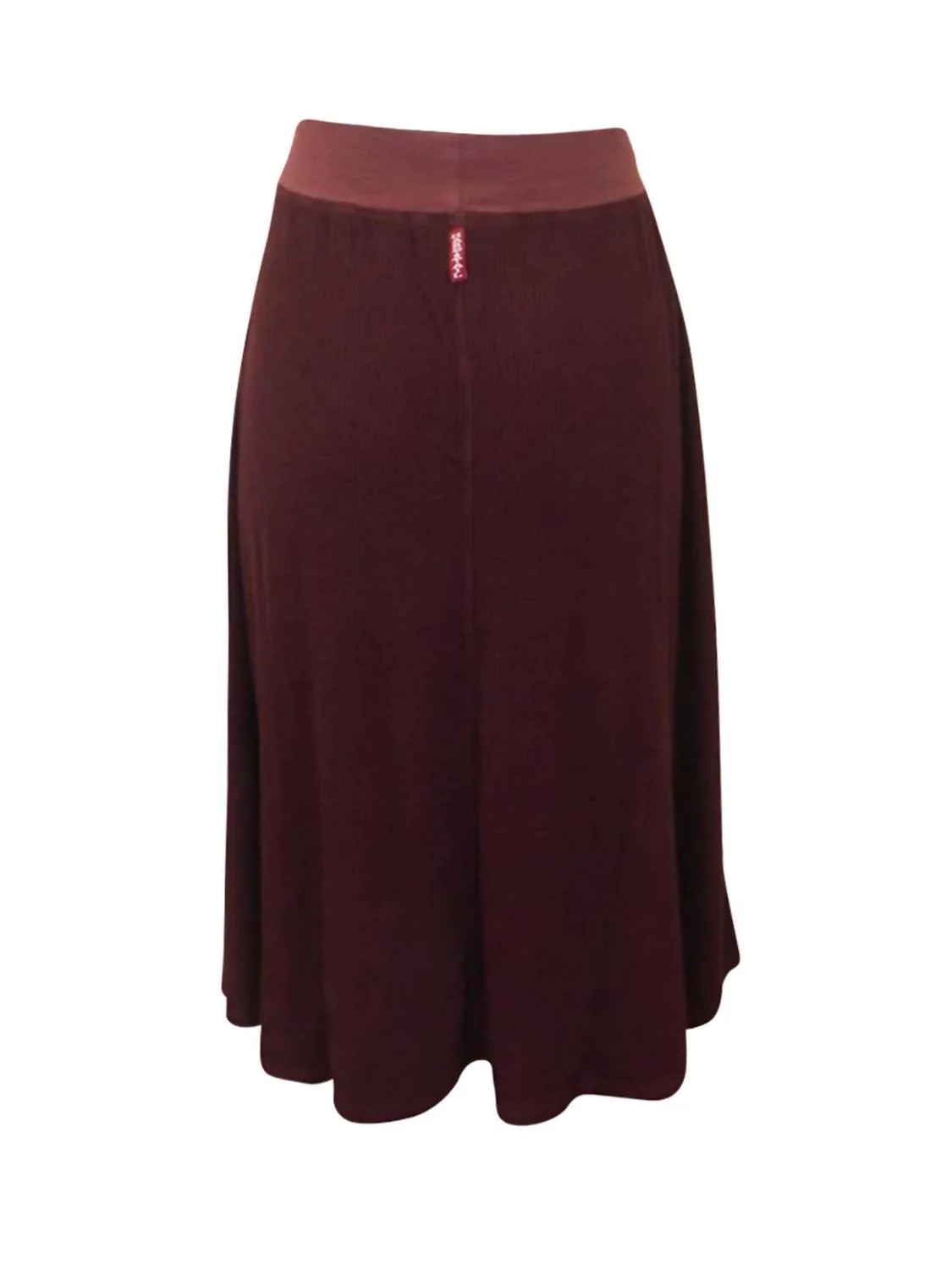Ribbed Full Skirt In Bordeaux