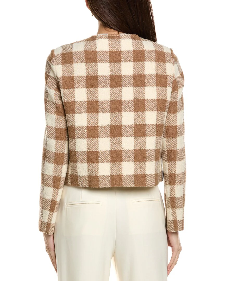 Lafayette 148 New York Wool-Blend Collarless Patch Pocket Jacket