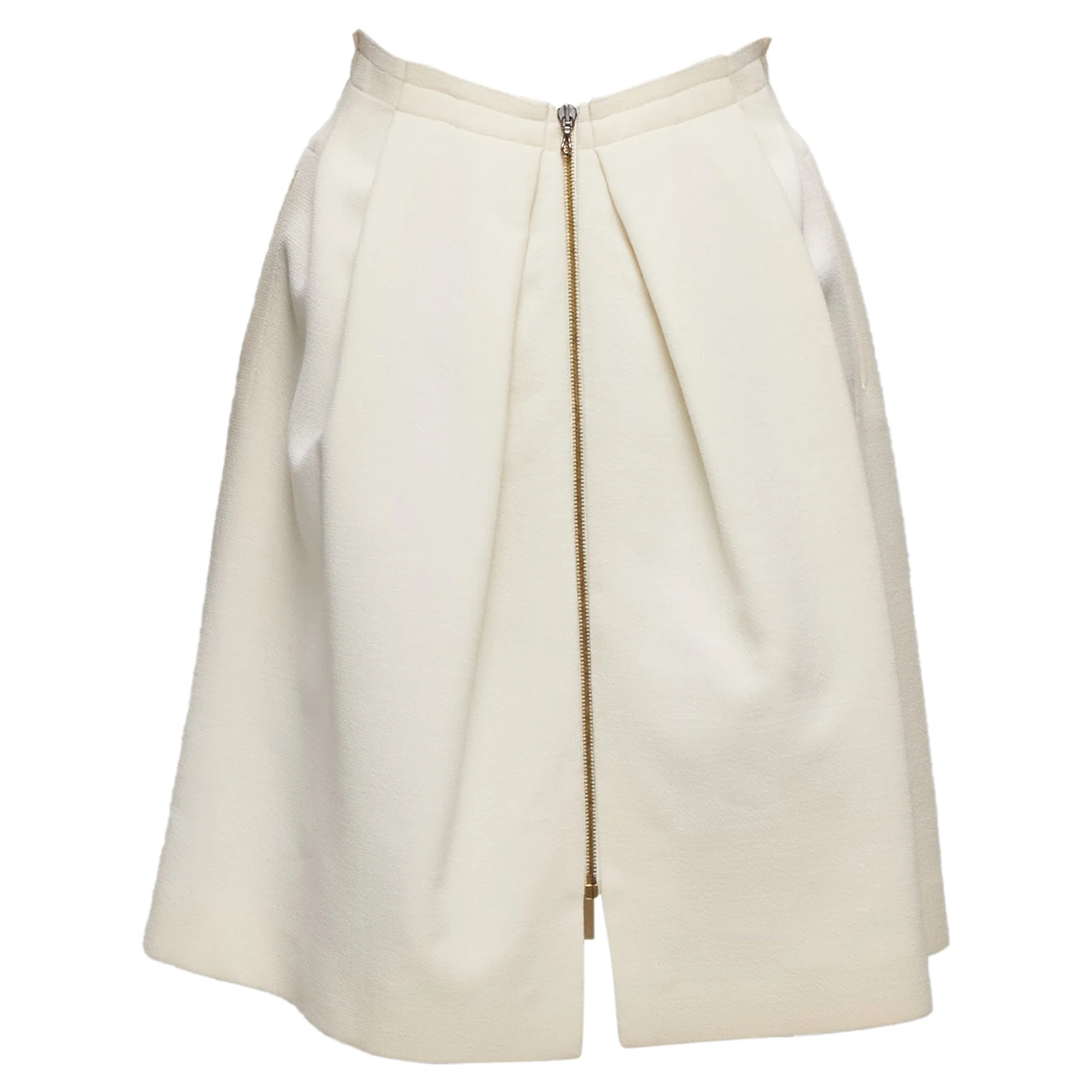 Roland Mouret wool crepe silk trim origami pleat waist skirt