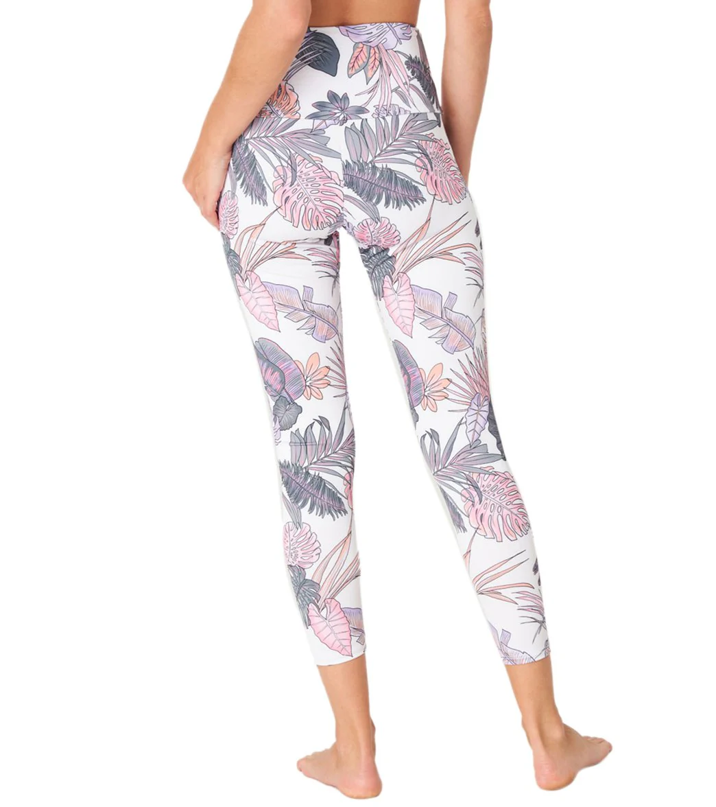 Onzie High Waisted Basic 7/8 Yoga Leggings Boho Botanical
