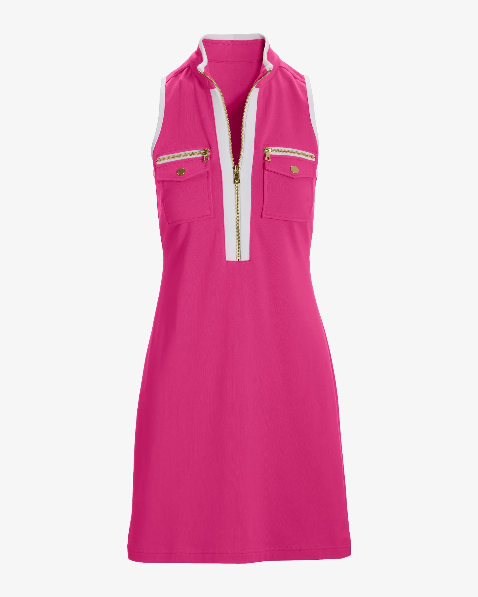 Sleeveless Chic Zip Dress Blossom