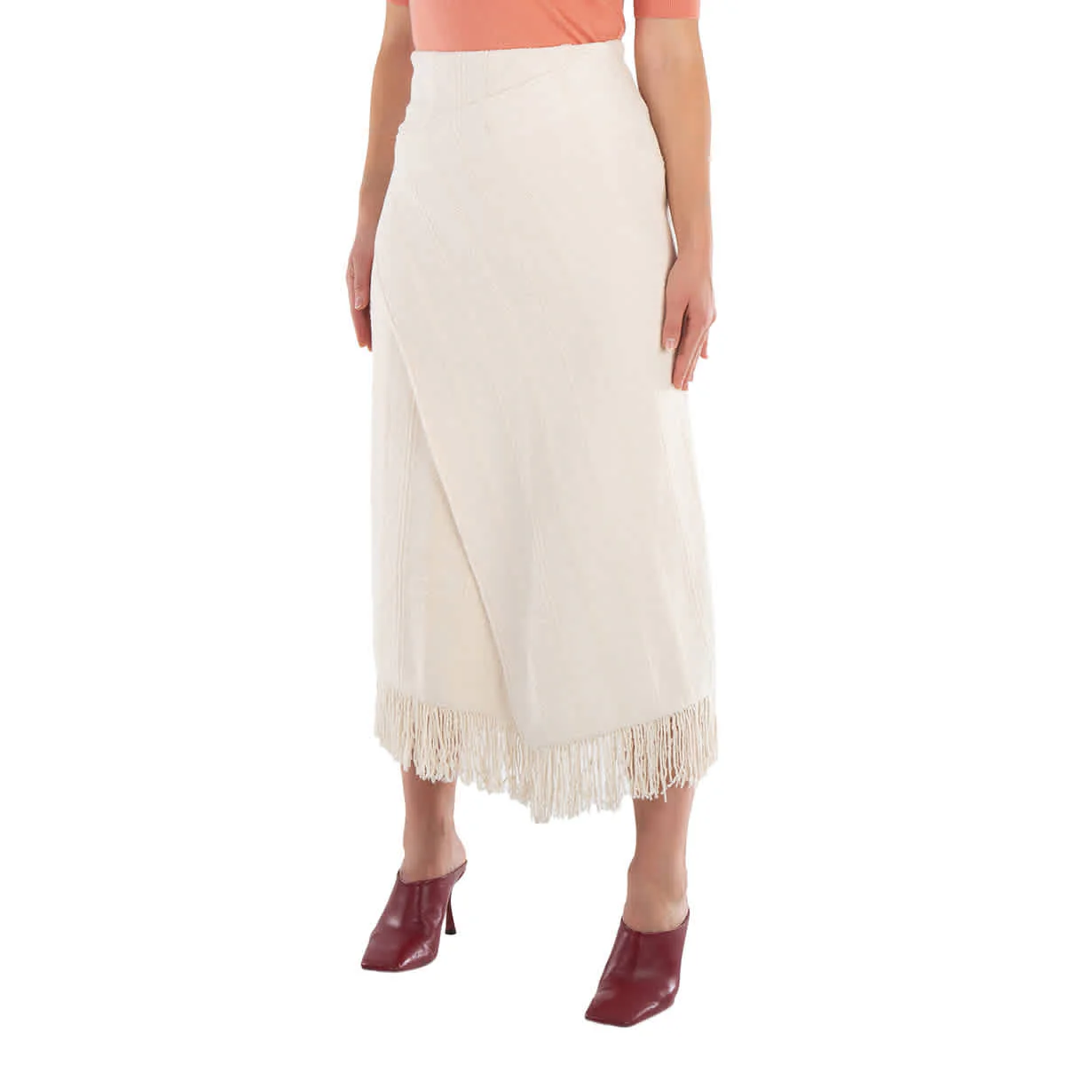 Jil Sander Jacquard Asymmetric Hem Wrap Midi Skirt, Brand Size 34 (US Size 2)