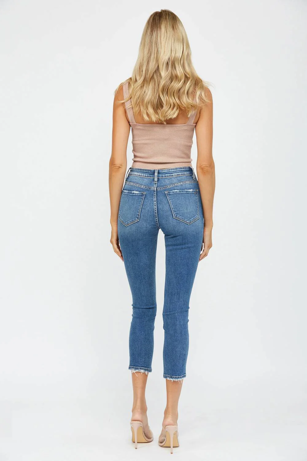 Brea Crop Skinny Jeans In Blue Fluorite